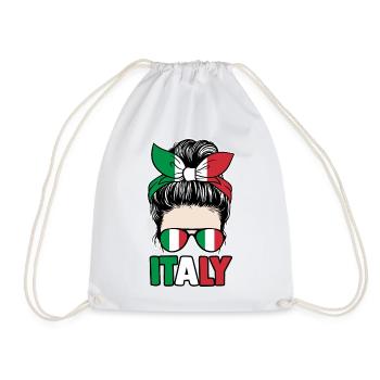Italia Italian Italian Italy - Drawstring Bag - white - Front
