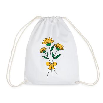Blumenstrauss dreifarbig - Turnbeutel - Weiß - Vorne