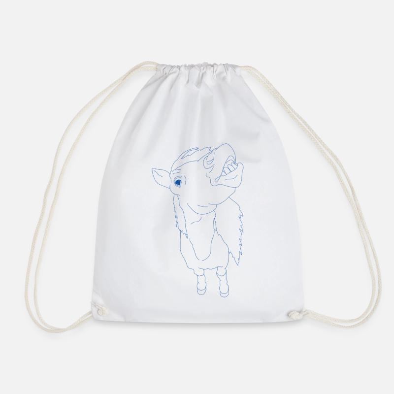 Drôle de cheval avec la gueule ouverte - Sac de sport léger - blanc