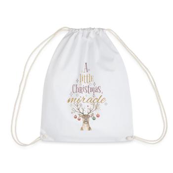 Little Christmas Miracle Deer Christmas - Drawstring Bag - white - Front