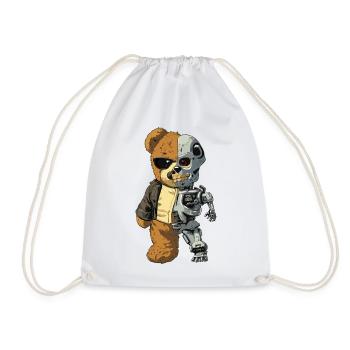 Ours Robot Cyborg - Sac de sport léger - blanc - Devant
