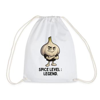Knoblauch Legend Level Garlic Motiv Illustration - Turnbeutel - Weiß - Vorne