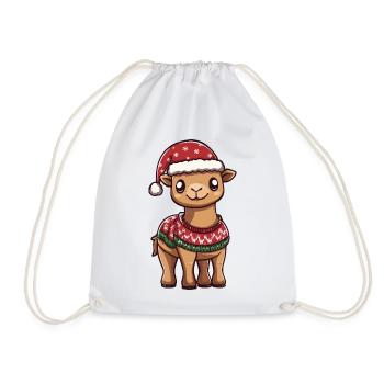 Kamel Weihnachten - Turnbeutel - Weiß - Vorne