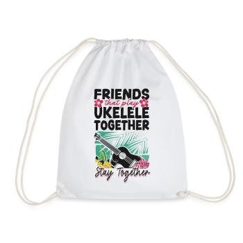Hawaiian Ukulele Uke Friends - Drawstring Bag - white - Front