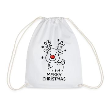 Renne Rudolph Joyeux Noël doux - Sac de sport léger - blanc - Devant