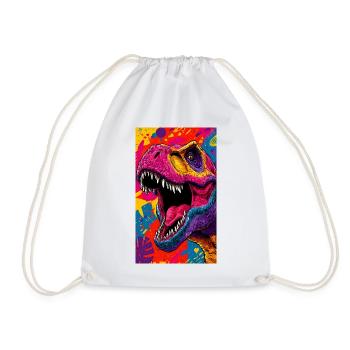 dinosaur - Drawstring Bag - white - Front