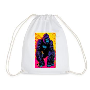 gorilla - Drawstring Bag - white - Front