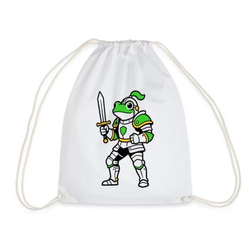 Frog Knight - Drawstring Bag - white - Front