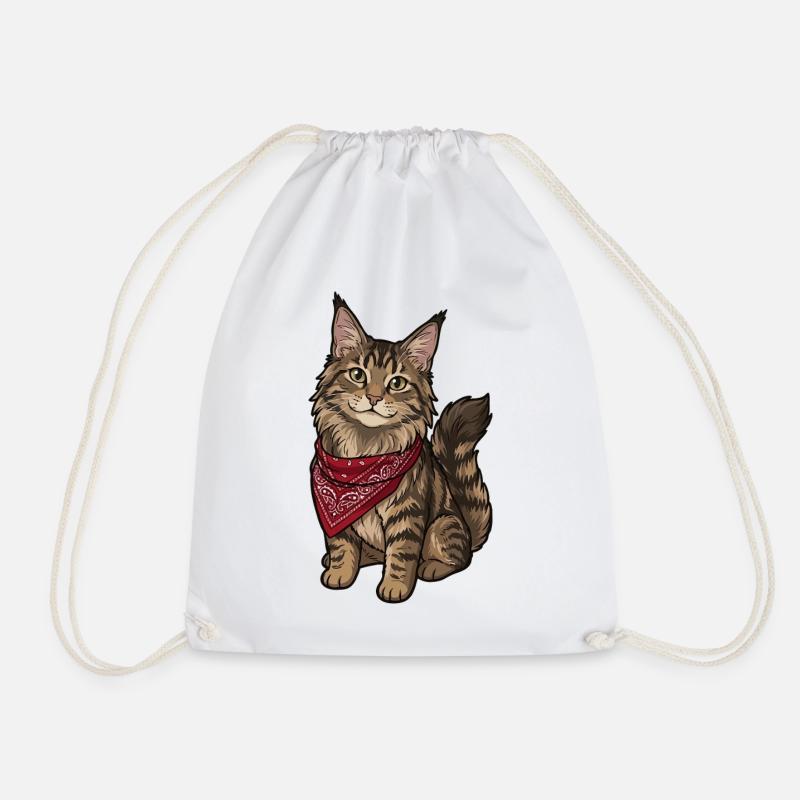Maine Coon Katze - Turnbeutel - Weiß