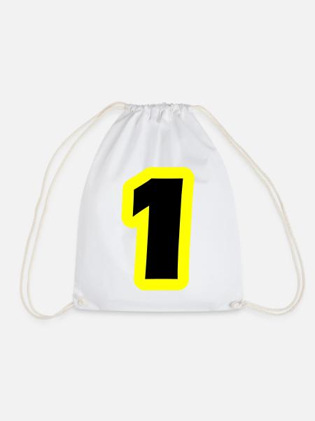 1 Number Symbol - Drawstring Bag - white