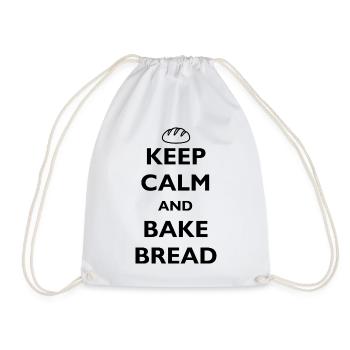 BROTSHIRT - KEEP CALM AND BAKE BREAD - BROT BACKEN - Turnbeutel - Weiß - Vorne