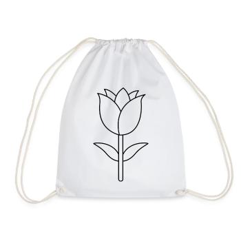Tulip Outline - Drawstring Bag - white - Front