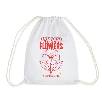 Blumen pressen – Pressed Flowers Keep Receipts - Turnbeutel - Weiß - Vorne