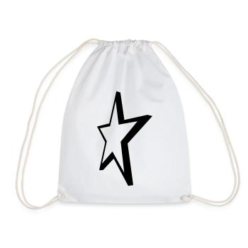 Star 3D, One Color Design - Drawstring Bag - white - Front