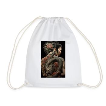 Geisha Yakuza Tatouage Dragon Japonais - Sac de sport léger - blanc - Devant