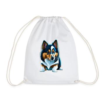 Couché Shetland Sheepdog Corgi Chiot - Sac de sport léger - blanc - Devant