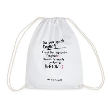 humour citation breton speak anglais - Sac de sport léger - blanc - Devant