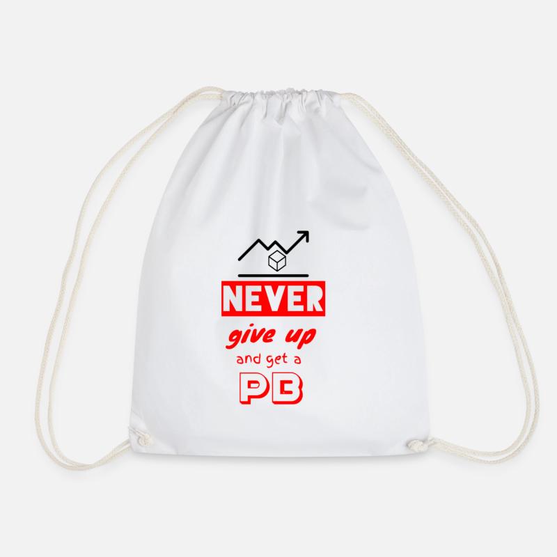 CA_Fashion official Cubing Edition Never give up - Turnbeutel - Weiß