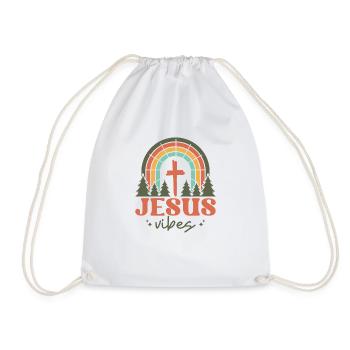 Jesus vibes - Drawstring Bag - white - Front