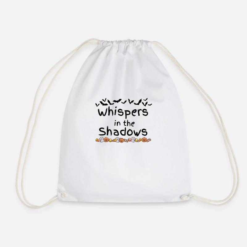 Whispers in the Shadows - Drawstring Bag - white