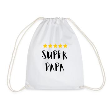 Super Papa - Cadeau 5 Étoiles pour Papas Géniaux - Sac de sport léger - blanc - Devant