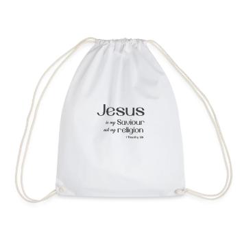 Christian Design Jesus is my Saviour, not my - Drawstring Bag - white - Front