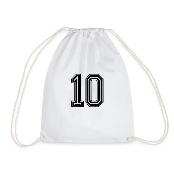 Number 10 Sport Design Outline - Drawstring Bag - white - Front