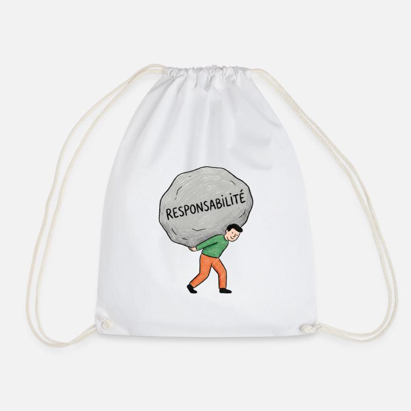 Bearing the Responsibility - Drawstring Bag - white
