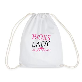 Boss Queen Gift Women Girls Lady - Drawstring Bag - white - Front