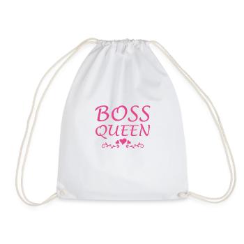 Boss Queen Lady Ladies Gift - Drawstring Bag - white - Front