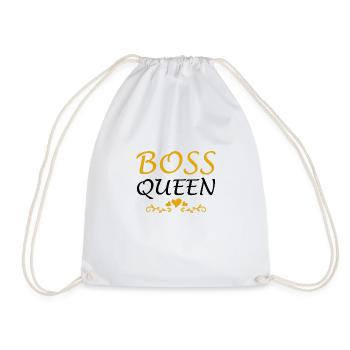 Boss Queen Lady Ladies Gift - Drawstring Bag - white - Front