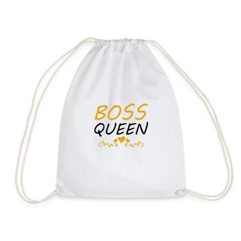 Boss Queen Lady Ladies Gift - Drawstring Bag - white - Front
