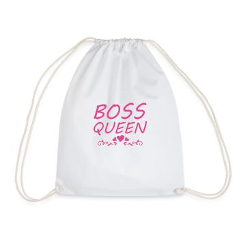 Boss Queen Lady Ladies Gift - Drawstring Bag - white - Front