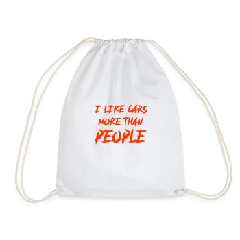J’aime les voitures plus que People Tuning JDM - Sac de sport léger - blanc - Devant
