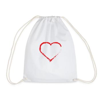 Coeur Coeurs Bonheur Amitié Famille Cadeau - Sac de sport léger - blanc - Devant