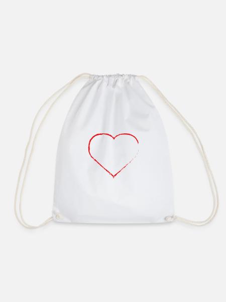 Heart Hearts Happiness Friendship Family Gift - Drawstring Bag - white