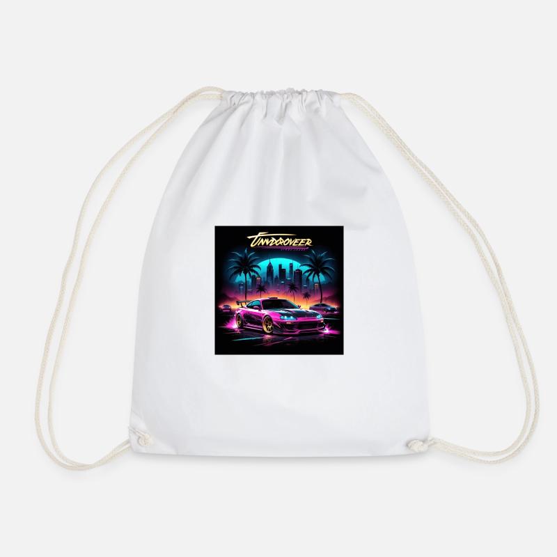 JDM Sportcar Tuning Driftcar Car Gift PS - Drawstring Bag - white