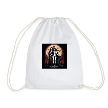 Vampire Couple Halloween Citrouille Chauve-souris Costume - Sac de sport léger - blanc - Devant