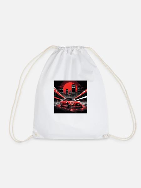 JDM Sportcar Tuning City Drift Highway Gift - Drawstring Bag - white