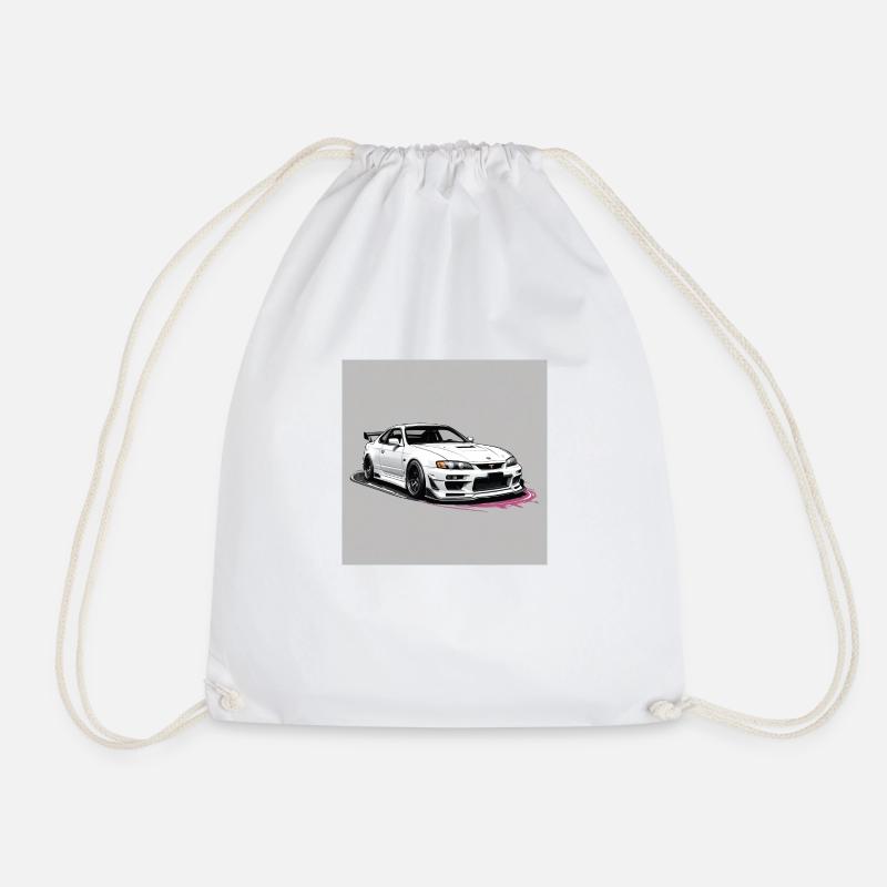 JDM Sportcar Tuning City Drift Highway Gift - Drawstring Bag - white