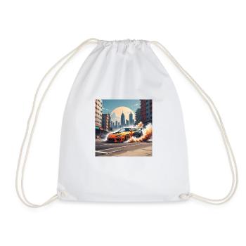 JDM Sportcar tuning City Drift Voiture Cadeau - Sac de sport léger - blanc - Devant