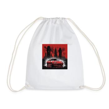 JDM Sportcar Tuning Beach Palm Trees Light Drift - Drawstring Bag - white - Front