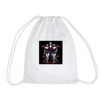 Vampire Couple Halloween Citrouille Chauve-souris Costume - Sac de sport léger - blanc - Devant