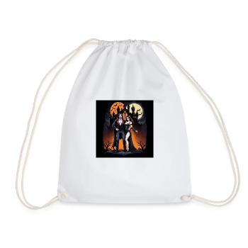 Vampire Couple Halloween Citrouille Chauve-souris Costume - Sac de sport léger - blanc - Devant