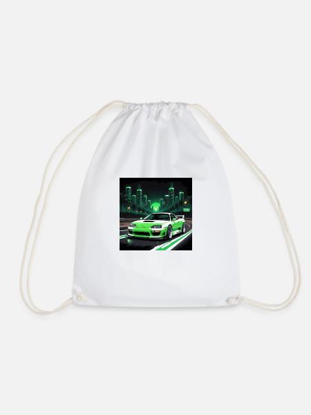 JDM Sportcar Tuning Driftcar Car Gift PS - Drawstring Bag - white
