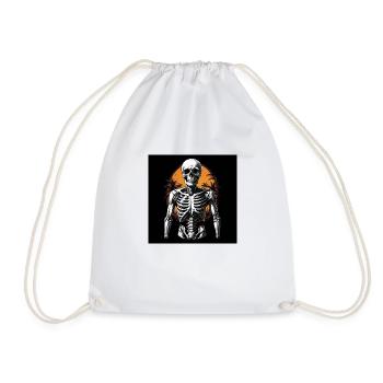 Skeleton Halloween Costume Gift - Drawstring Bag - white - Front