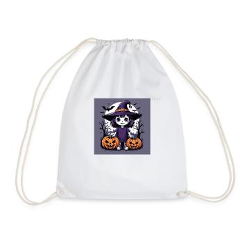 Sorcière mignonne Halloween citrouille cadeau cimetière - Sac de sport léger - blanc - Devant