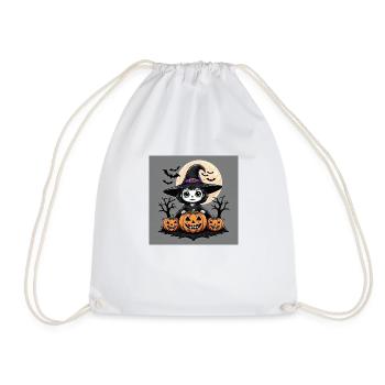 Witch Ghost Halloween Pumpkin Bat - Drawstring Bag - white - Front