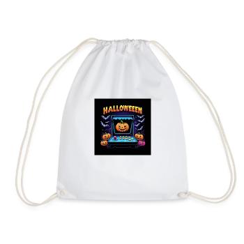 Games Ghost Ghost Halloween Pumpkin Bat - Drawstring Bag - white - Front
