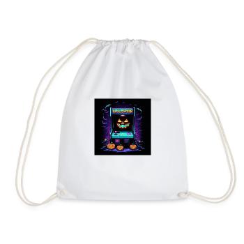 Games Ghost Ghost Halloween Pumpkin Bat - Drawstring Bag - white - Front